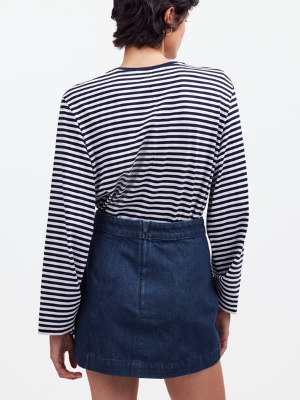 Madewell Denim Mini Skirt NWT Size 27 Dark Wash Lyocell Blend Fair Trade - Picture 5 of 10